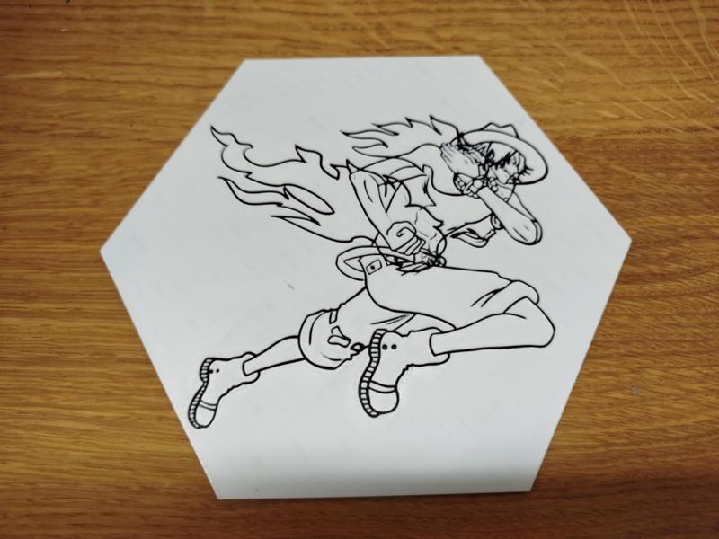 One Piece Hueforge Hexagon Ace