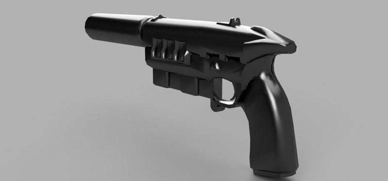 Fallout New Vegas 12.7mm Pistol with suppressor 