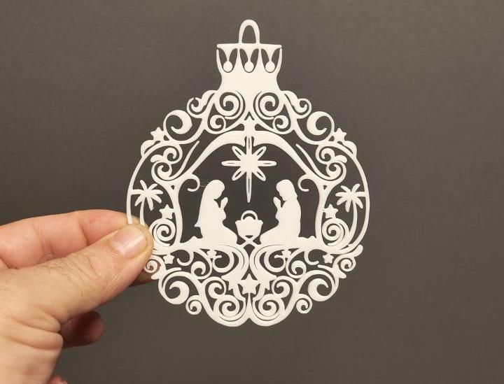 Christmas ball nativity scene