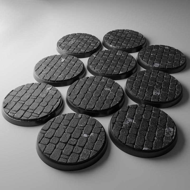 10x 50mm base with brick pavement ground (+toppers)