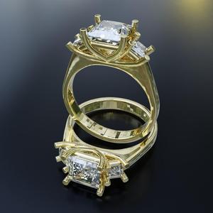 Three stone princes ring