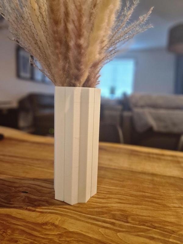 Modern Hexagon grooved Vase