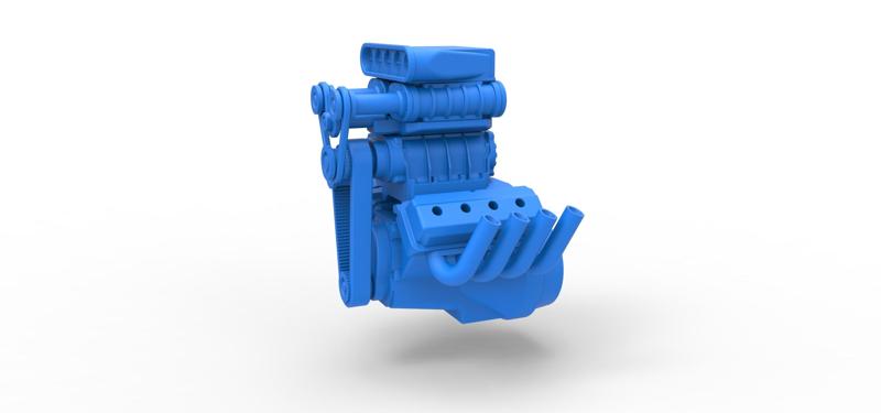 Diecast engine V8 with triple supercharger Version 2 Scale 1:25