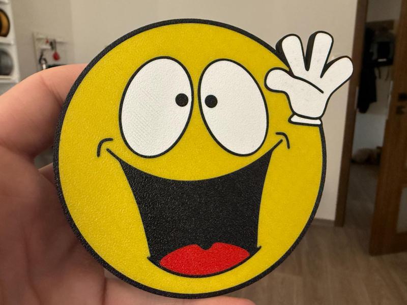 Hi emoji coaster