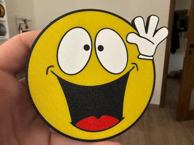 Hi emoji coaster