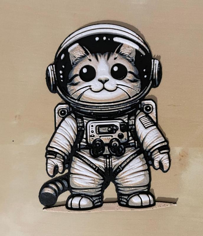 Hueforge Cute Cat Astronaut