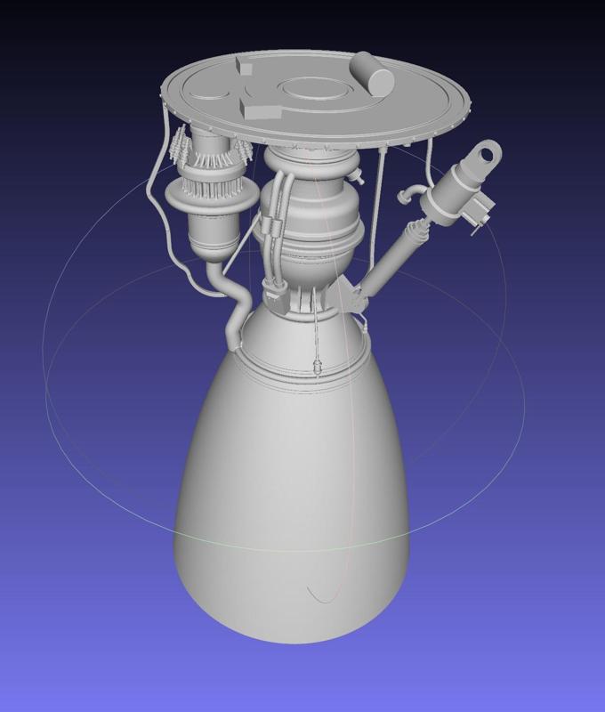 Space-X Raptor BFR Engine Simplified Printable Model