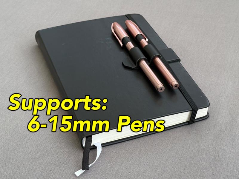 Dual Pen Holder for Bullet Journal Diary Notepad