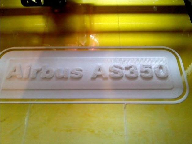 Airbus AS350 rc stand name plate