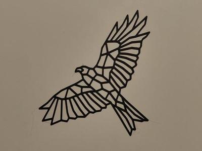 lowpoly flying eagle wall art