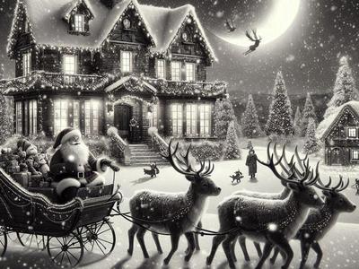 Santa Claus with reindeer Hueforge 150x150