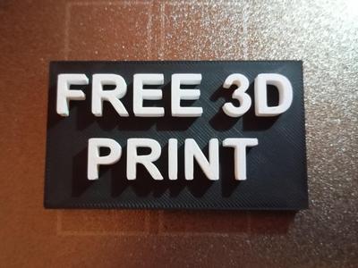 Free 3d print cupon
