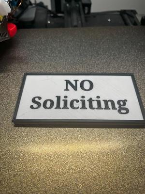 No Soliciting plaque