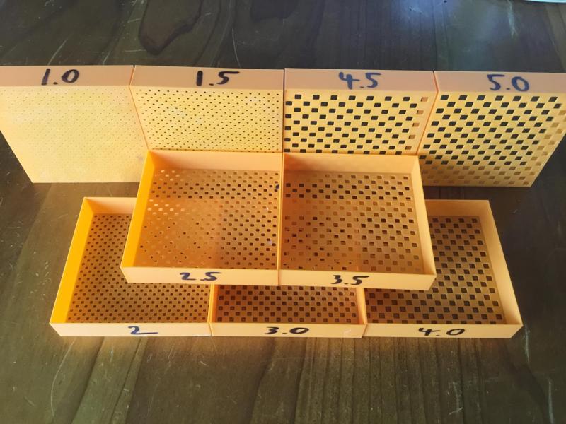 1-5mm. sieves square holes