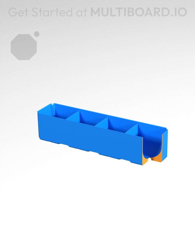 4x1x1 - Full Curved - Divided Bin - Multibin Insert
