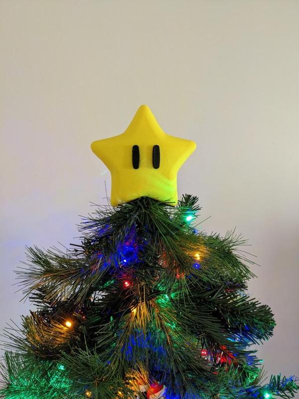 Power Star Christmas Tree Star Topper