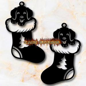 puppy in christmas stocking earrings xmas jewelery dog pendant