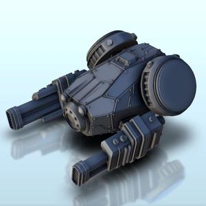 Compact dual-barrel drone 3 (+ supported version) - MechWarrior Scifi Science fiction SF 40k