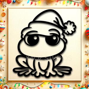 Santa Frog wall art christmas decoration wall decor 2d art