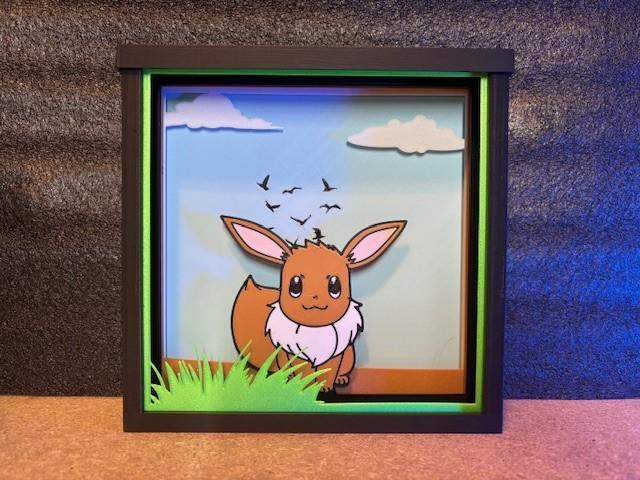 Eevee Pokemon Shadowbox - multicolor
