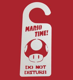 Super Mario do not disturb door hanger