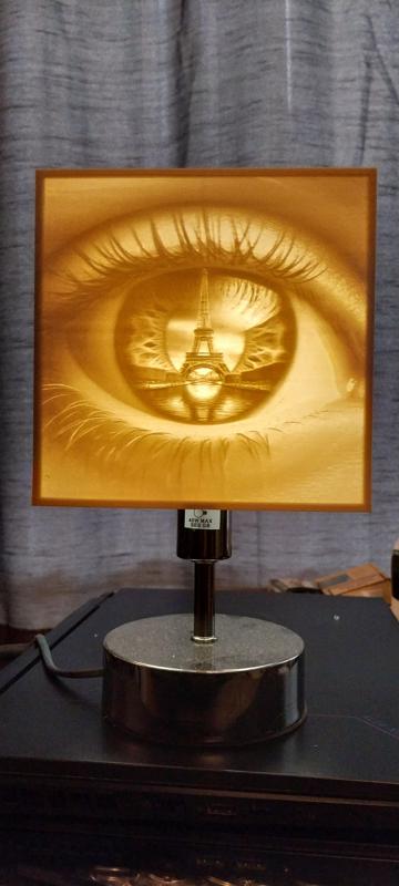 Eye see lithophane lamp shade