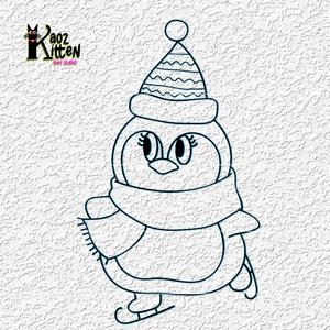 iceskating penguin wall art christmas ornament decor