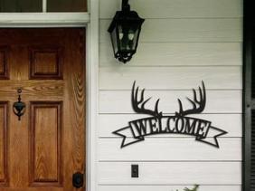 2D wall art decor deer welcome