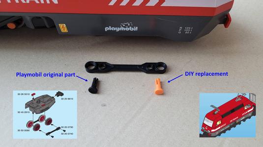 Playmobil pin and drive rod for loco and others