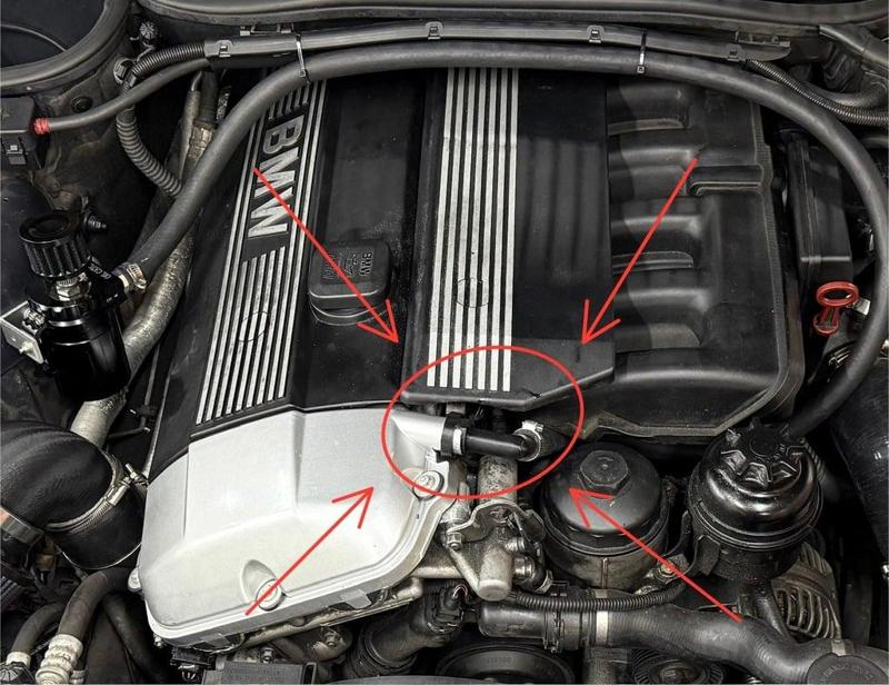 E46 M54 CCV valve cover barb adapter