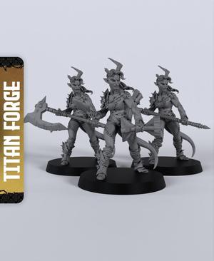Tiefling Female Fighter - With Free Dragon  - 5e DnD Inspired for RPG and Wargamers