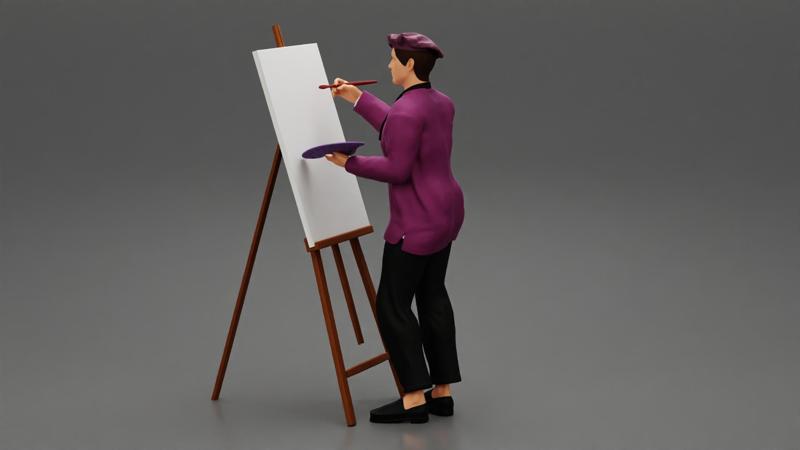 artist painter drawing on canvas