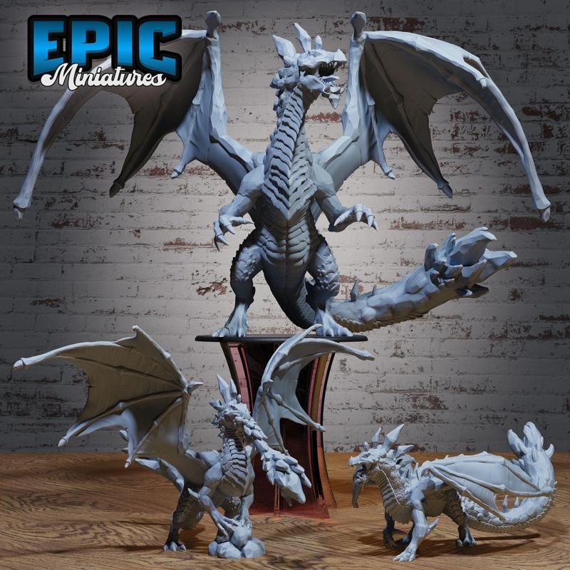 Amethyst Dragon Set / Drake Creature / Flying Dragonborn / Winged Cave Beast / Winged Mountain Encounter