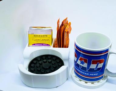 Simple  Coaster Holder with Tea/honey organizer and Coaster