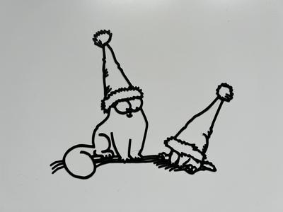 Christmas Simon's Cat Wall Art #2