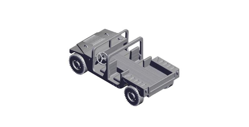 1/87 Scale HMMWV Open Top 4 seats.stl