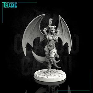 (0052) Female human elf tiefling vampire succubus warrior with scythe