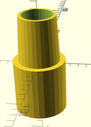 Parametrizable vacuum hose adapter WITH TAPER