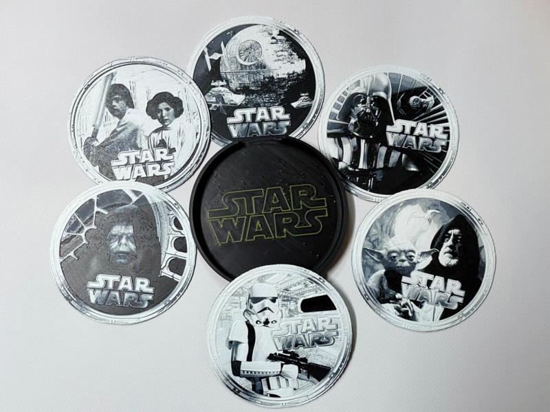 set 6 Star Wars coasters with container (hueforge)