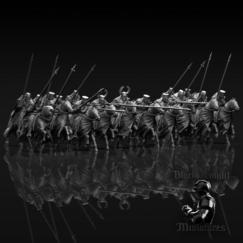 13th century - Mounted Teutonic Knights (Ritterbruder) x 10