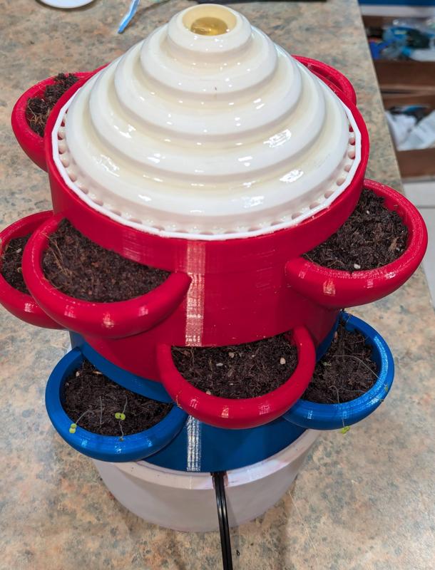 Hydroponics water garden with top water feature