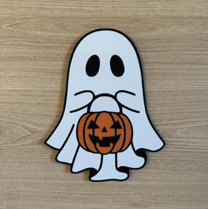 Halloween ghost with pumpkin