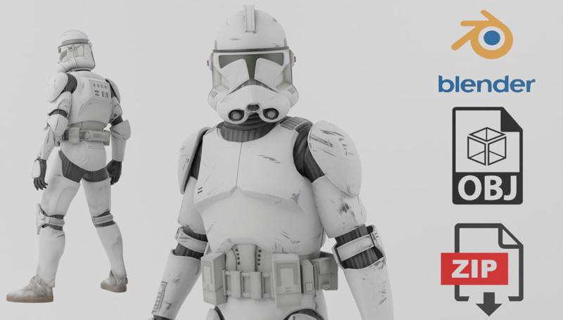Clone Trooper Star Wars Textures Rigged