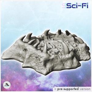 Acid puddle with alien creature with teeth (8) - Future Sci-Fi SF Post apocalyptic Tabletop Scifi Wargaming Planetary exploration RPG Terrain