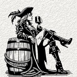 pirate girl WALL ART HOME DECOR