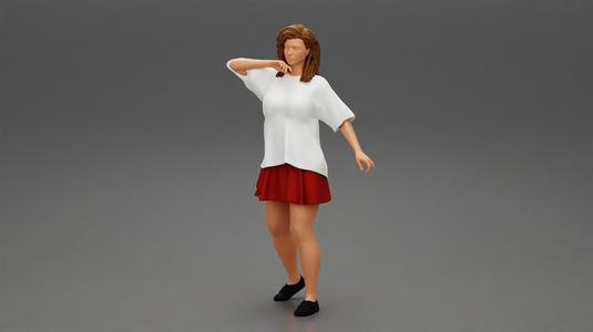 Young Beautiful Woman Wearing Casual Long T shirt Standing