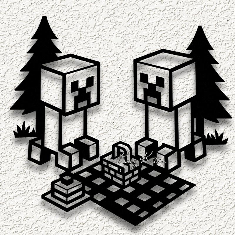 minecraft creeper picnik wall art home decor