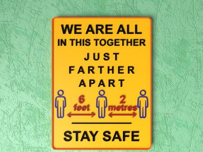 Customizable Safe Distance Sign - Together