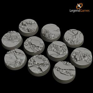 LegendGames 25mm Round Natural Stone and Rock bases x10