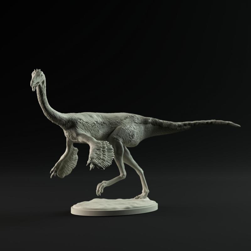 Gallimimus running 1-35 scale pre-supported dinosaur